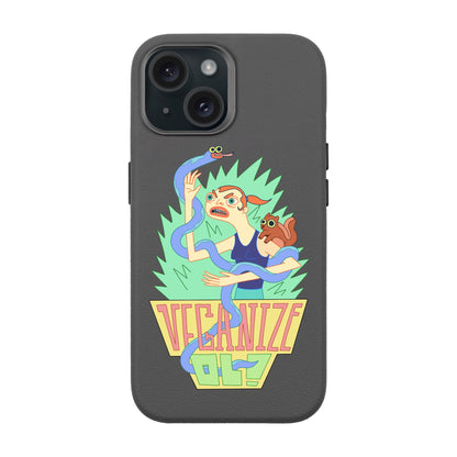 VEGANİZE-iPhone 15 Leather Premium Kılıf MagSafe Özellikli