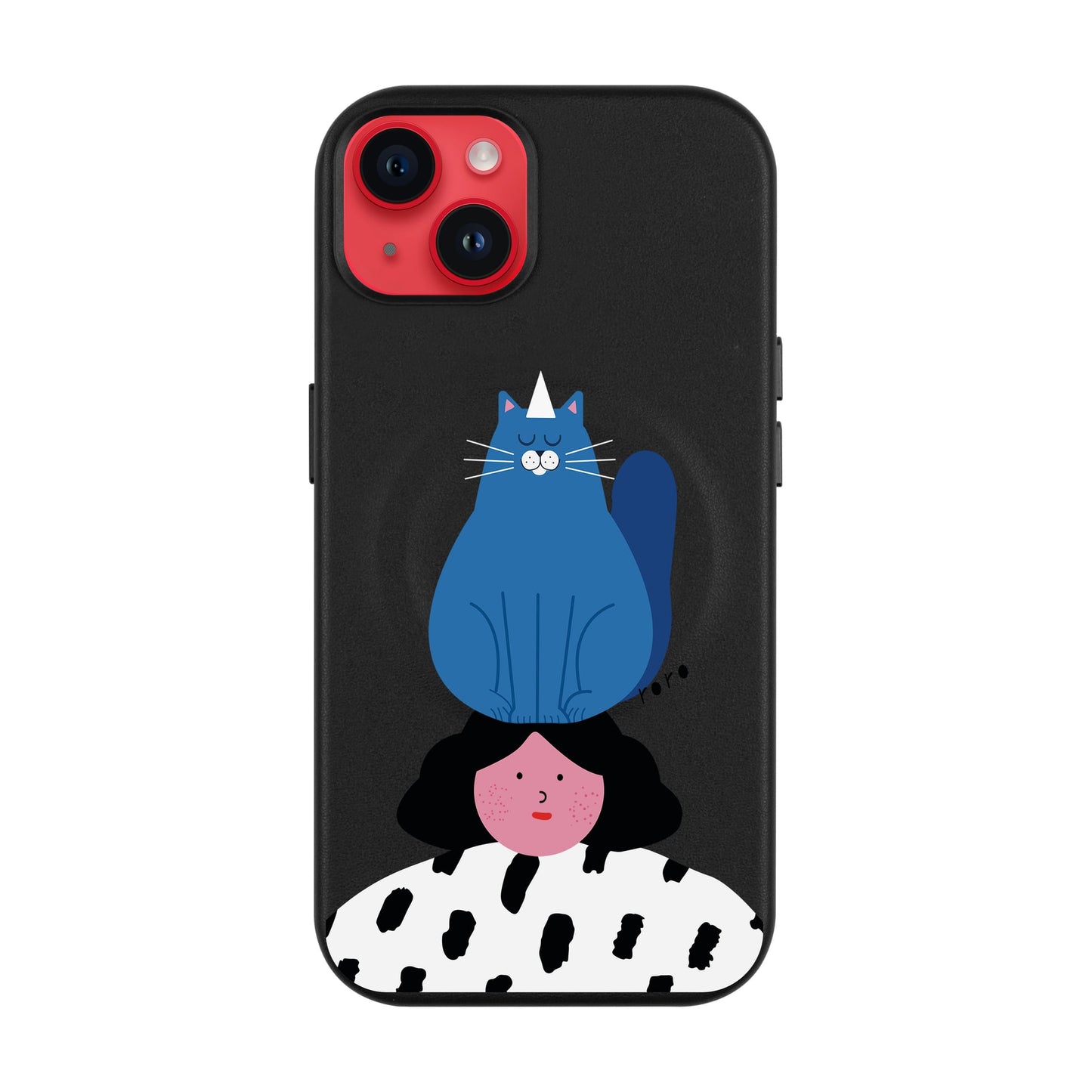 NAUGHTY CAT-iPhone 14 Plus Leather Kılıf MagSafe Özellikli