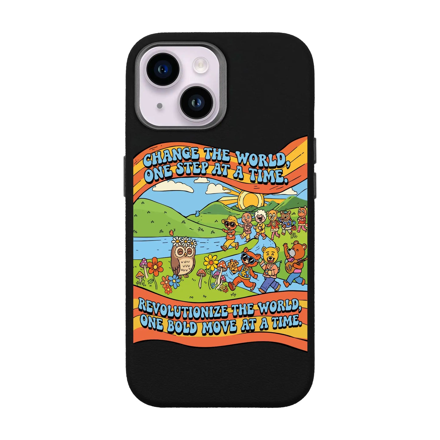 CHANGE THE WORLD-iPhone 13 Leather Premium Kılıf MagSafe Özellikli