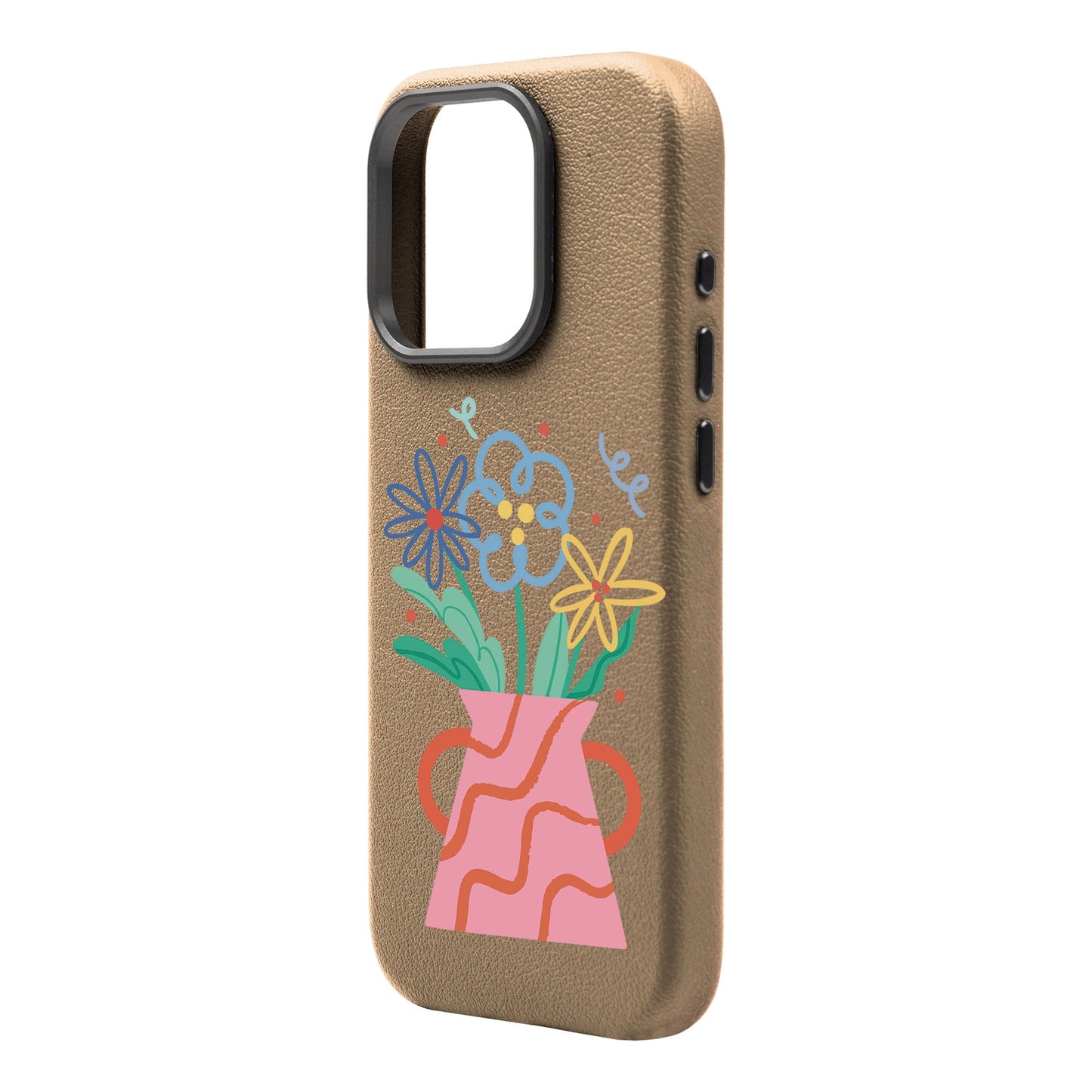 PINK VASE-iPhone 16 Pro Max Leather Premium Kılıf MagSafe Özellikli