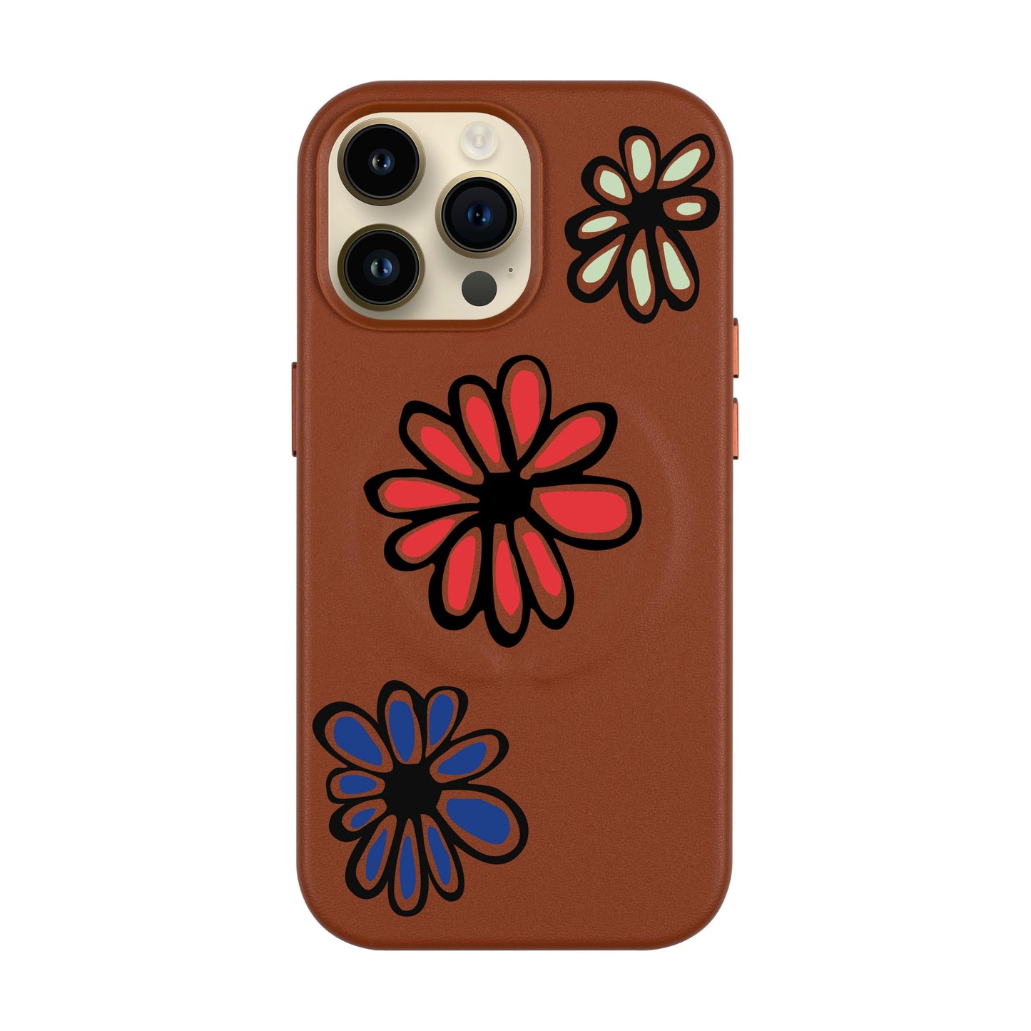 FLORIST-iPhone 14 Pro Max Leather Kılıf MagSafe Özellikli