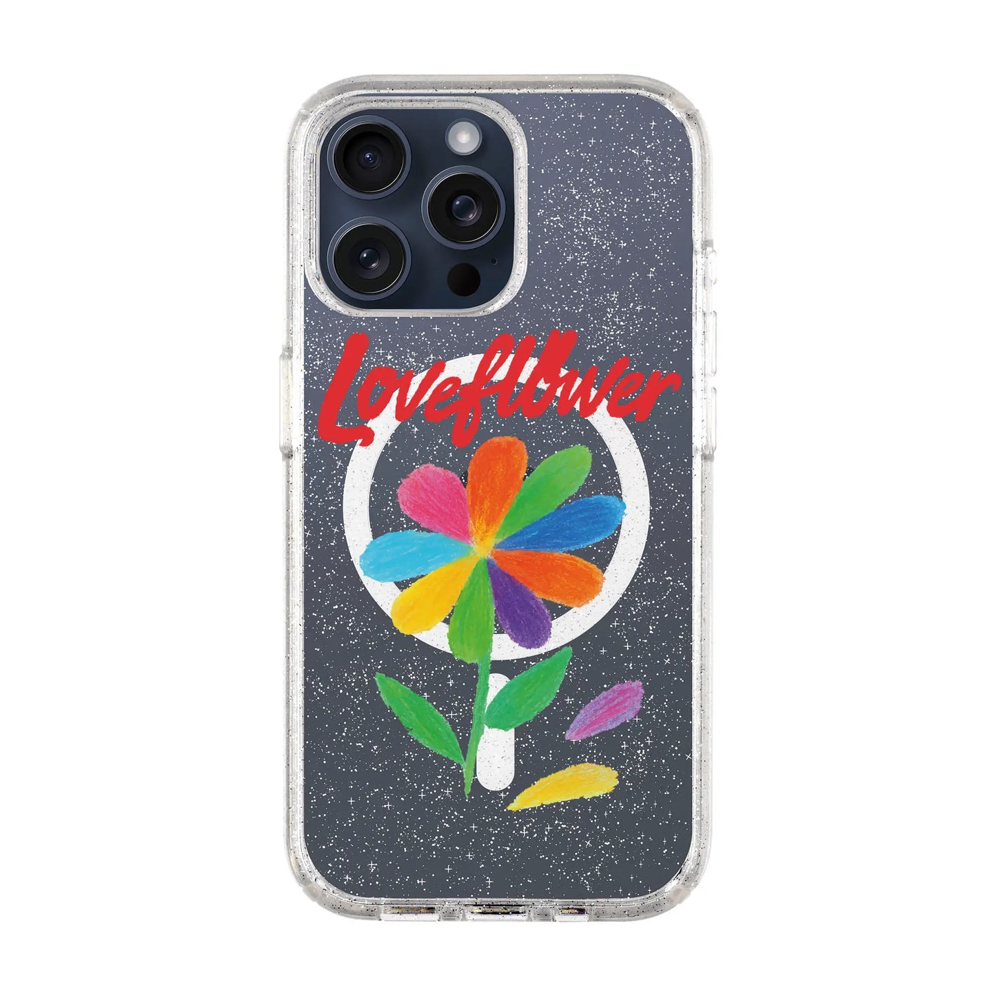 LOVE FLOWER-iPhone 15 Pro Max Shiny Kılıf MagSafe Özellikli