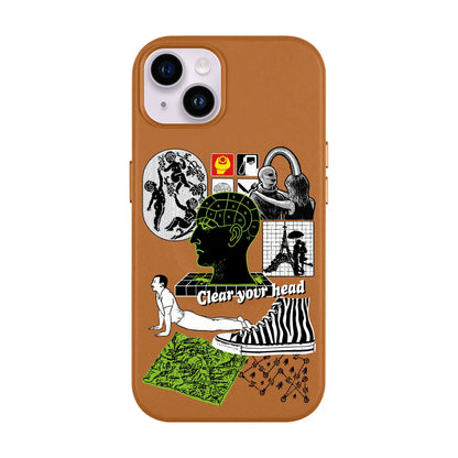 CLEAR YOUR HEAD-iPhone 14 Plus Leather Kılıf MagSafe Özellikli