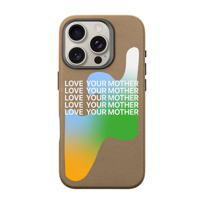 LOVE YOUR MOTHER-iPhone 16 Pro Leather Premium Kılıf MagSafe Özellikli