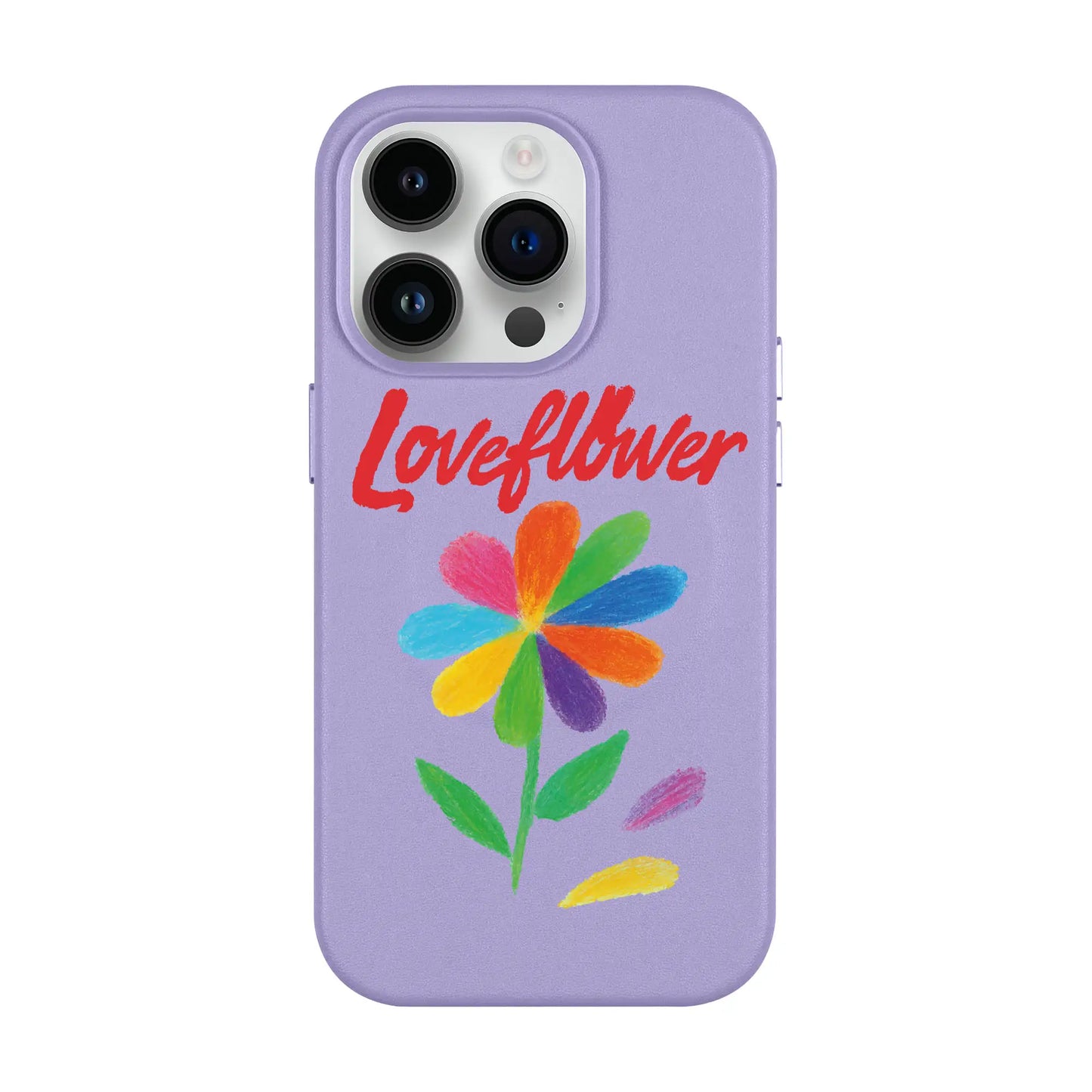 LOVE FLOWER-iPhone 14 Pro Leather Kılıf MagSafe Özellikli