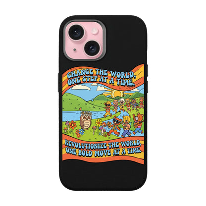 CHANGE THE WORLD-iPhone 15 Leather Premium Kılıf MagSafe Özellikli