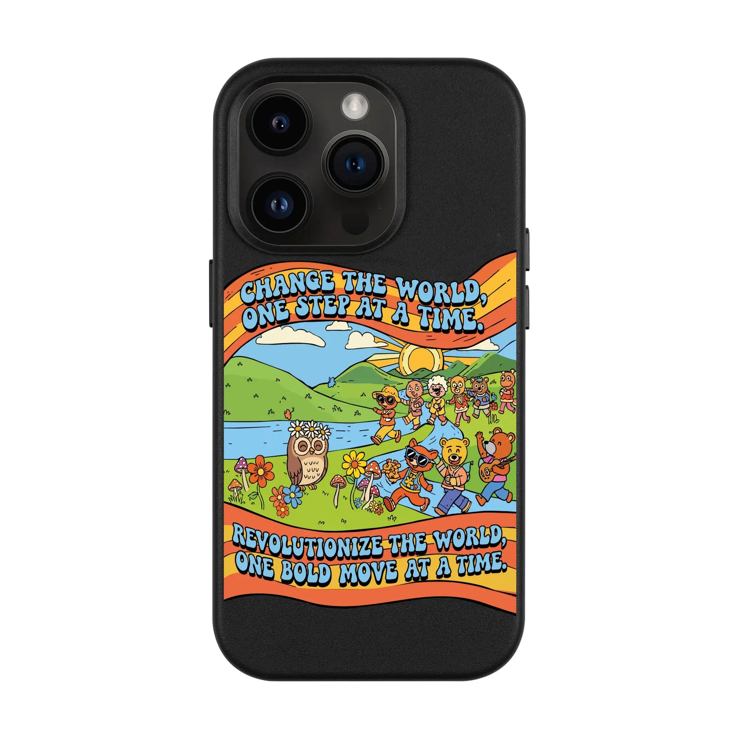CHANGE THE WORLD-iPhone 14 Pro Leather Kılıf MagSafe Özellikli