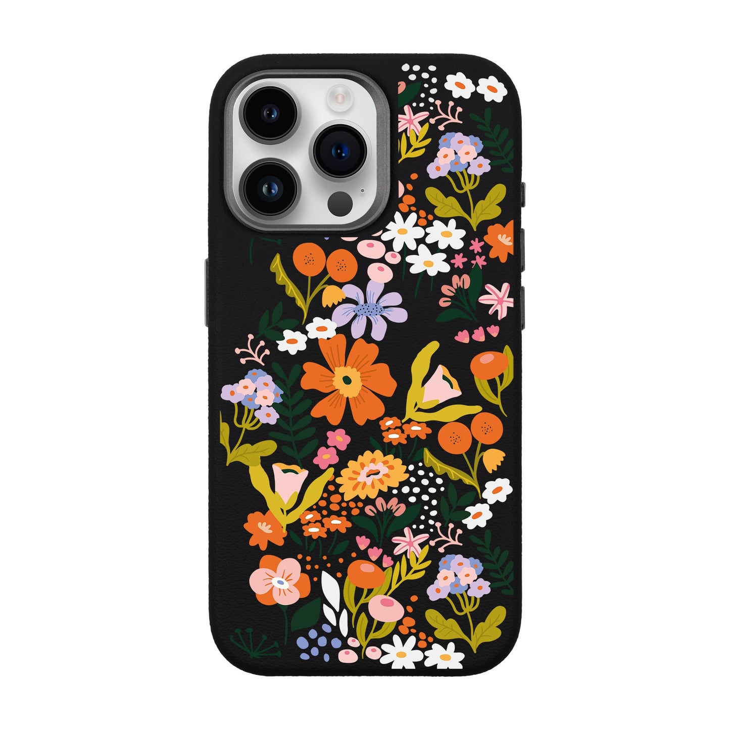 FLOWER-iPhone 14 Pro Max Leather Premium Kılıf MagSafe Özellikli