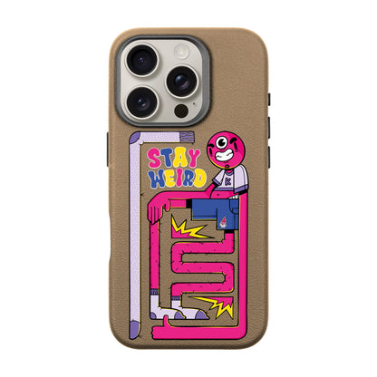 OG TOOTHY-iPhone 16 Pro Leather Premium Kılıf MagSafe Özellikli