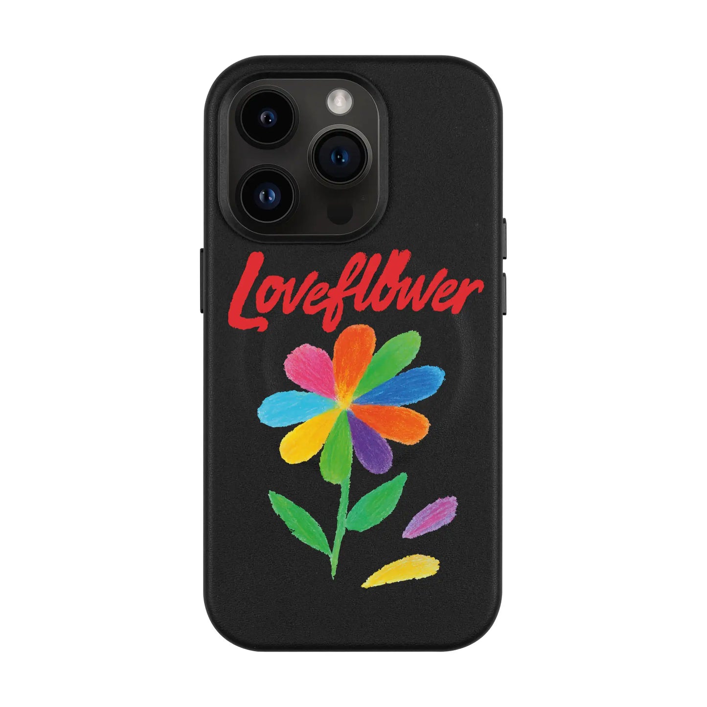 LOVE FLOWER-iPhone 14 Pro Leather Kılıf MagSafe Özellikli
