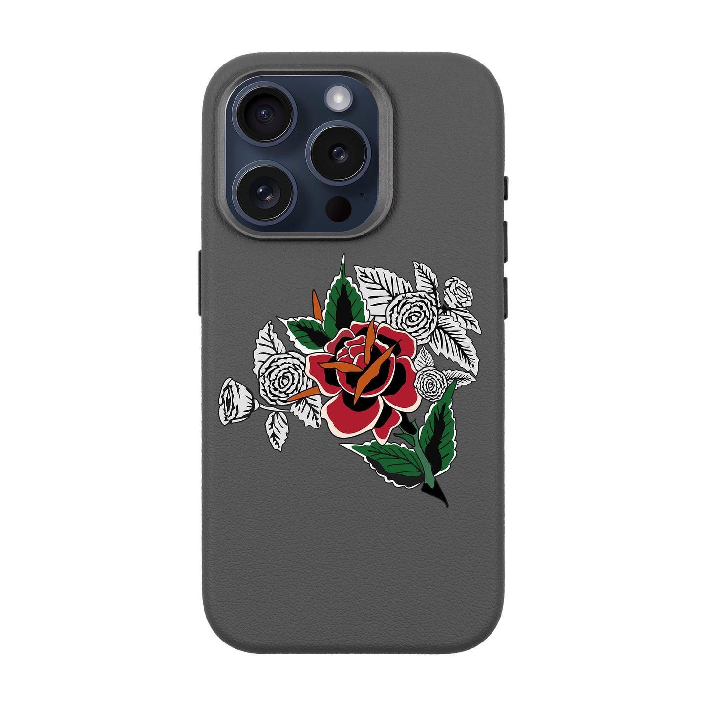 DRY ROSE-iPhone 15 Pro Leather Premium Kılıf MagSafe Özellikli