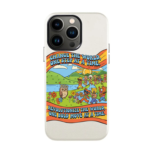CHANGE THE WORLD-iPhone 13 Mini Leather Kılıf