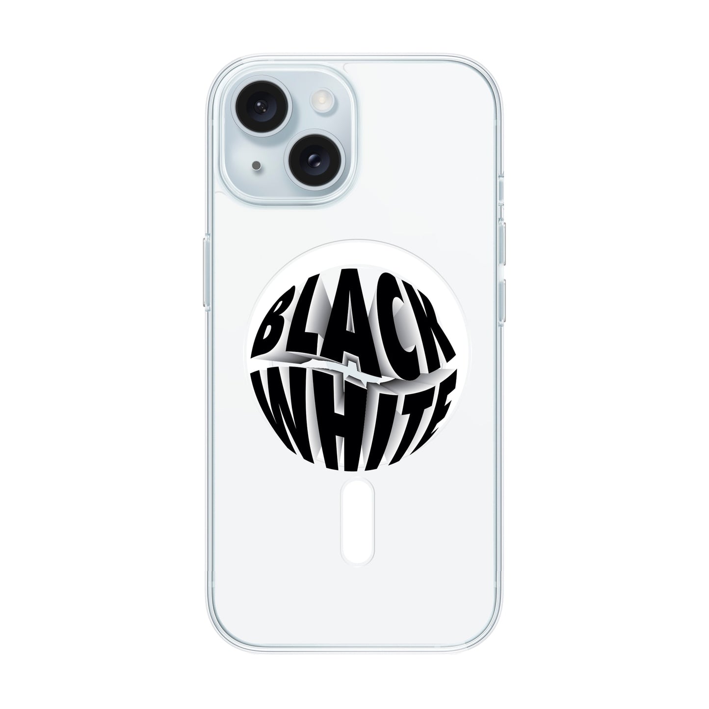 BLACK WHITE-Solid Kılıf MagSafe Özellikli - iPhone 15