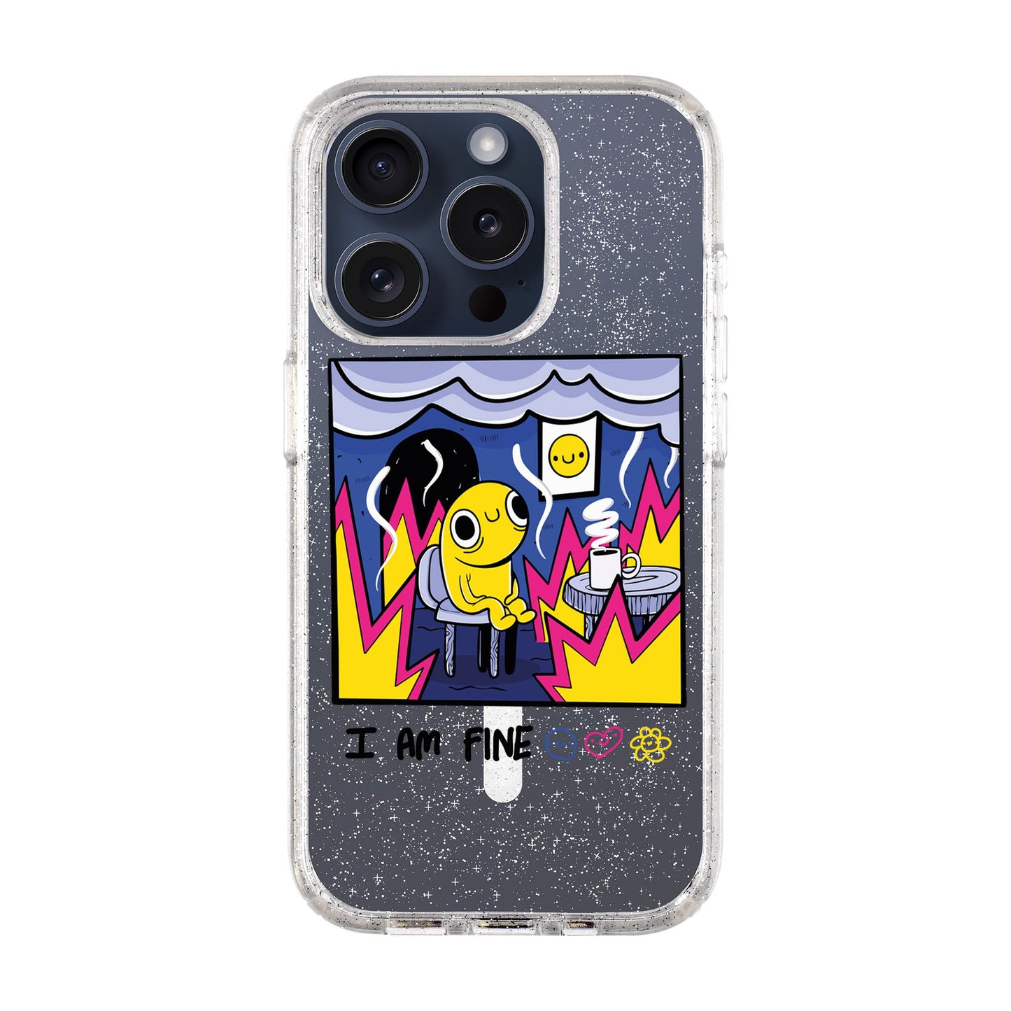 I AM FINE-iPhone 15 Pro Shiny Kılıf MagSafe Özellikli