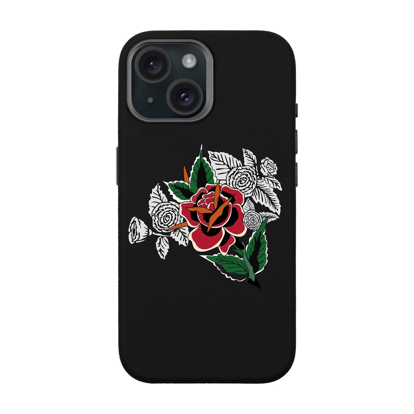 DRY ROSE-iPhone 15 Leather Premium Kılıf MagSafe Özellikli
