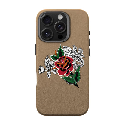 DRY ROSE-iPhone 16 Pro Leather Premium Kılıf MagSafe Özellikli