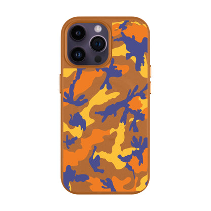 CAMOUFLAGE-iPhone 14 Pro Max Leather Kılıf MagSafe Özellikli