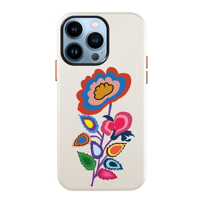 KNITTED FLOWER-iPhone 13 Pro Max Leather Kılıf