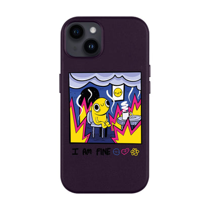 I AM FINE-iPhone 14 Plus Leather Kılıf MagSafe Özellikli