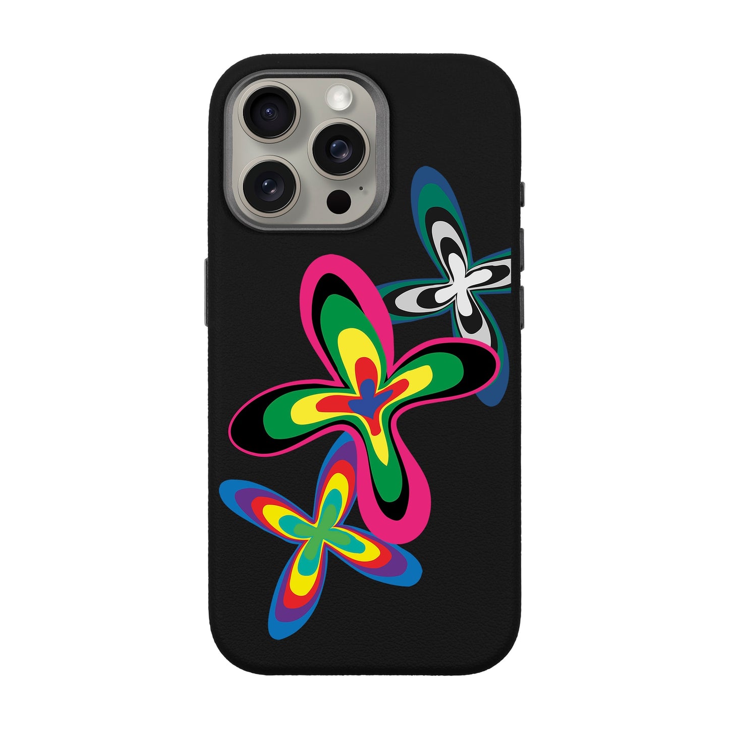 COLOR FLOWER-iPhone 15 Pro Max Leather Premium Kılıf MagSafe Özellikli