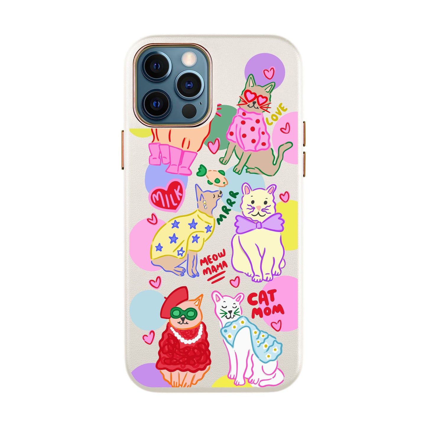 CAT MOM-iPhone 12 Pro Max Leather Kılıf