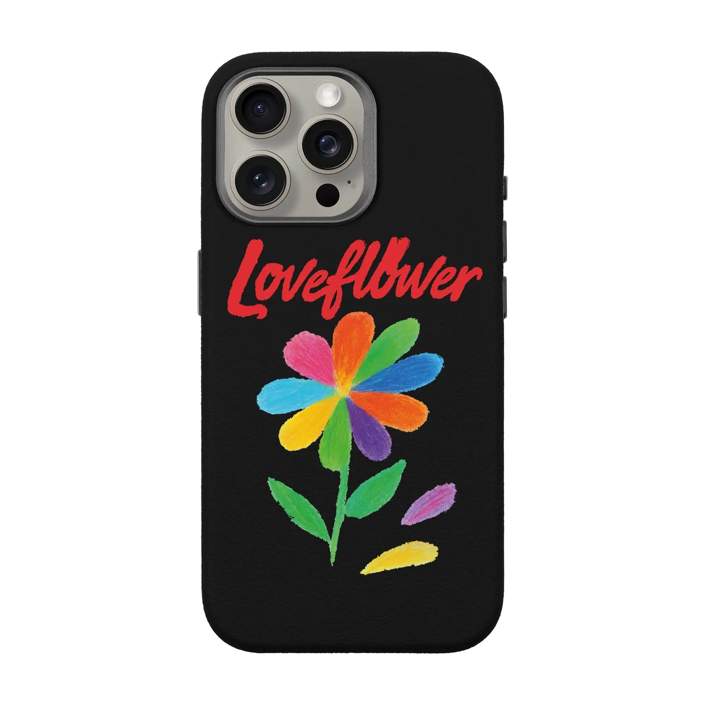 LOVE FLOWER-iPhone 15 Pro Max Leather Premium Kılıf MagSafe Özellikli