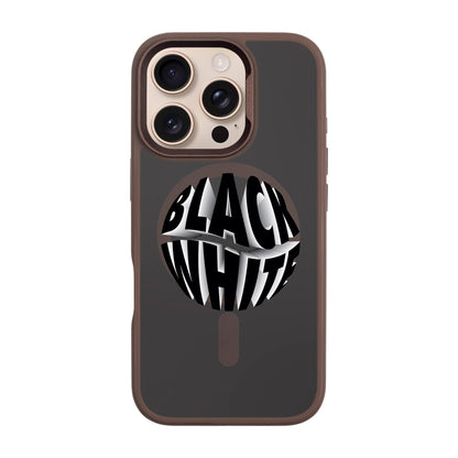 BLACK WHITE-iPhone 16 Pro Rise Kılıf MagSafe Özellikli