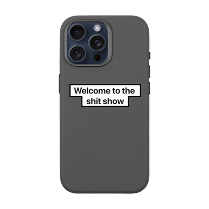 WELCOME-iPhone 15 Pro Max Leather Premium Kılıf MagSafe Özellikli