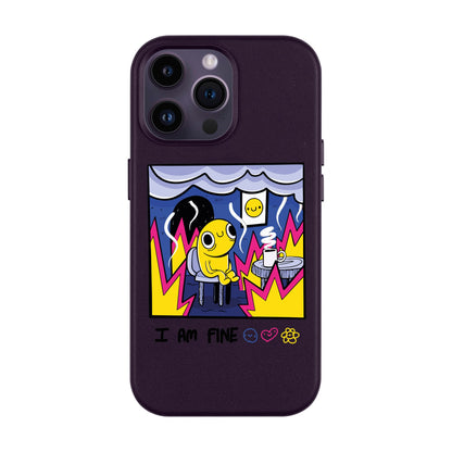 I AM FINE-iPhone 14 Pro Max Leather Kılıf MagSafe Özellikli