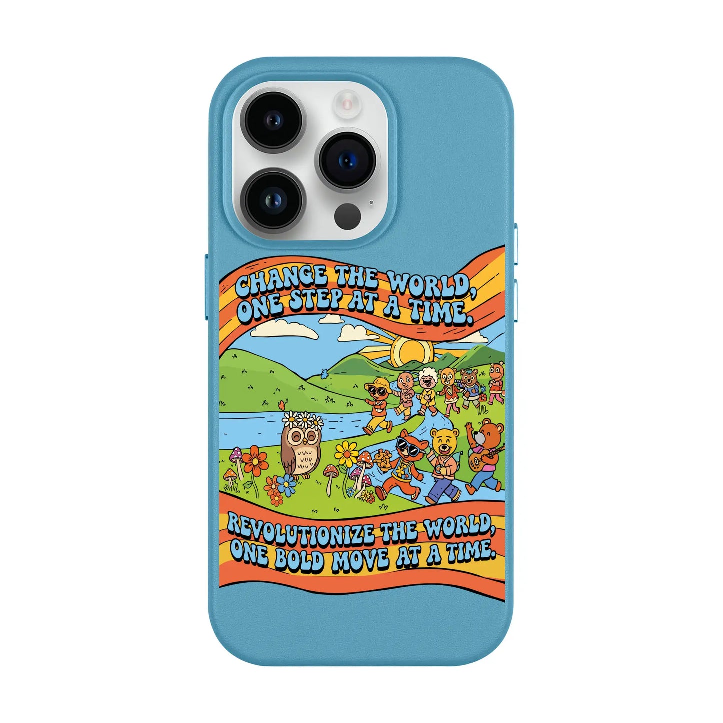 CHANGE THE WORLD-iPhone 14 Pro Leather Kılıf MagSafe Özellikli