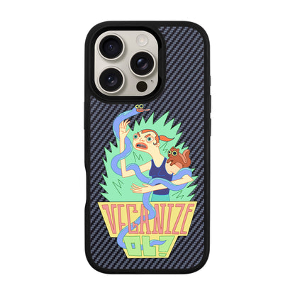 VEGANİZE-iPhone 16 Pro Plaid Kılıf MagSafe Özellikli