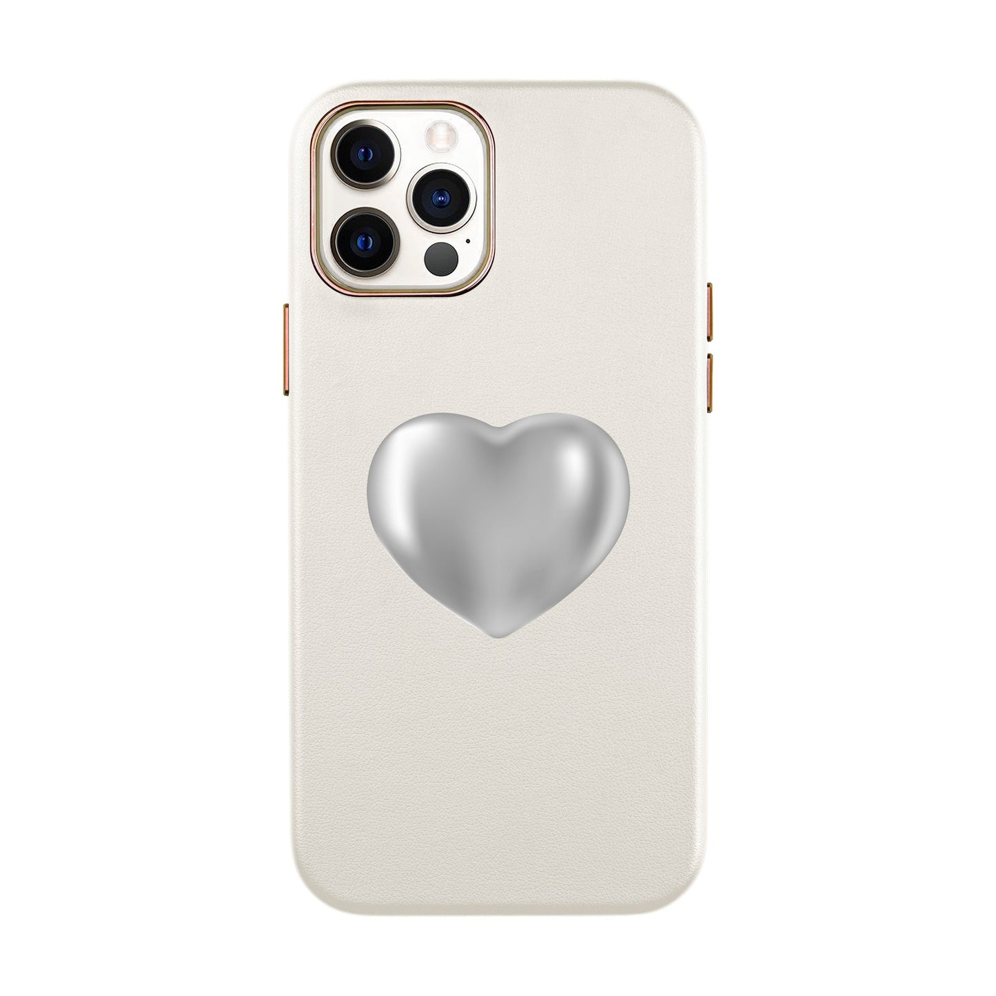 SILVER HEART-iPhone 12 Pro Max Leather Kılıf