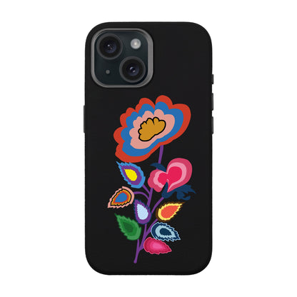 KNITTED FLOWER-iPhone 15 Leather Premium Kılıf MagSafe Özellikli