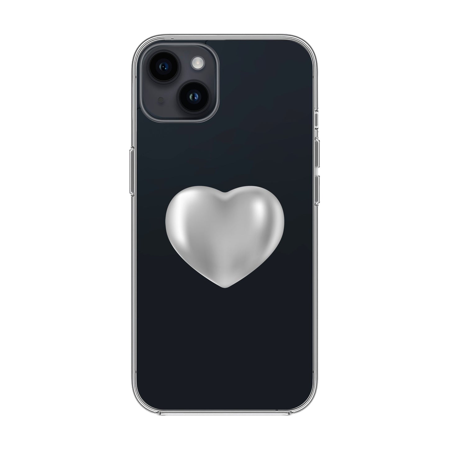 SILVER HEART-iPhone 14 Plus Solid Kılıf