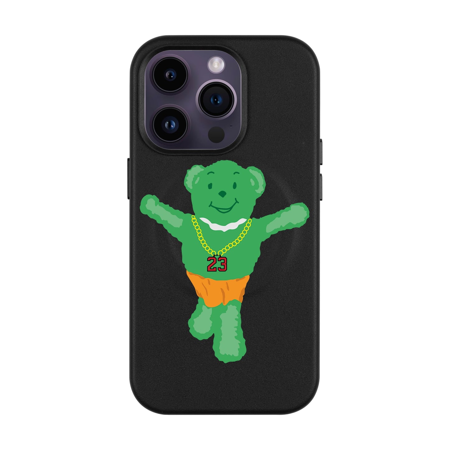 GREEN BEAR-Leather Kılıf MagSafe Özellikli - iPhone 14 Pro