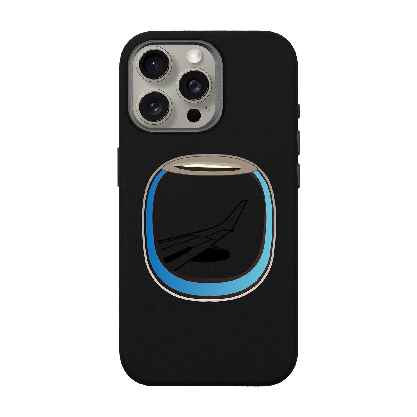 AIRCRAFT WINDOW-iPhone 15 Pro Max Leather Premium Kılıf MagSafe Özellikli
