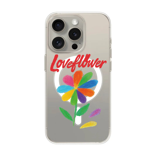 LOVE FLOWER-iPhone 15 Pro Solid Kılıf MagSafe Özellikli