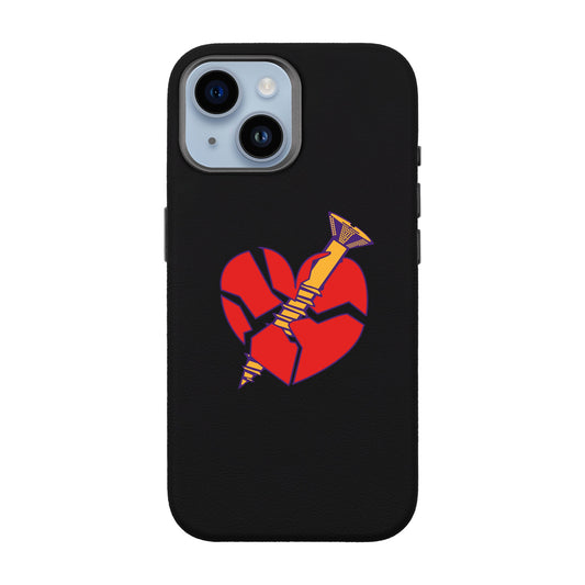 BROKEN HEART-iPhone 14 Leather Premium Kılıf MagSafe Özellikli