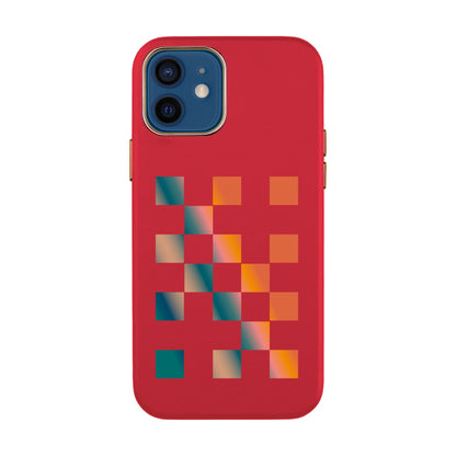 GRADIENT CHECKMATE-iPhone 12 Mini Leather Kılıf