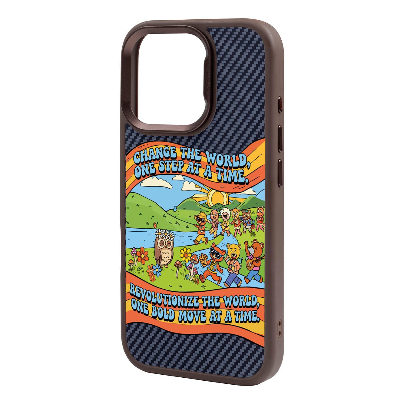CHANGE THE WORLD-iPhone 16 Pro Plaid Kılıf MagSafe Özellikli
