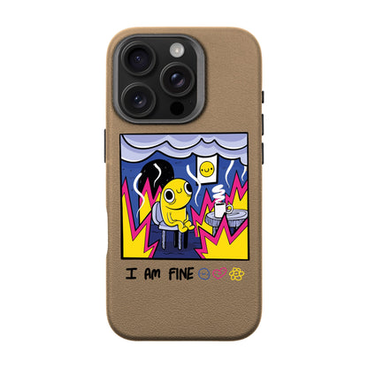 I AM FINE-iPhone 16 Pro Leather Premium Kılıf MagSafe Özellikli