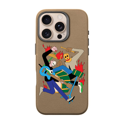 MONSTER MASH-iPhone 16 Pro Leather Premium Kılıf MagSafe Özellikli