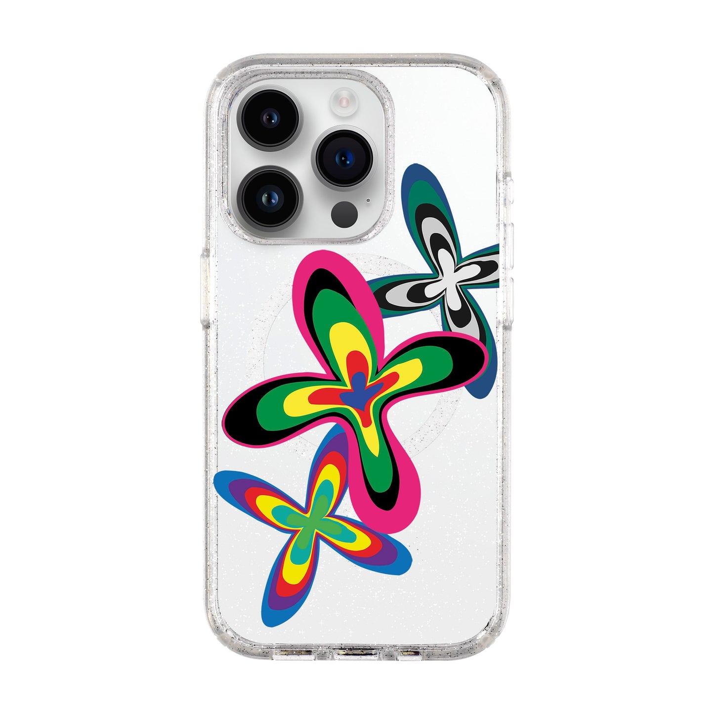 COLOR FLOWER-Shiny Kılıf MagSafe Özellikli - iPhone 14 Pro