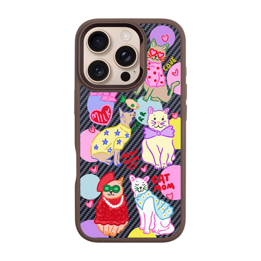 CAT MOM-iPhone 16 Pro Plaid Kılıf MagSafe Özellikli