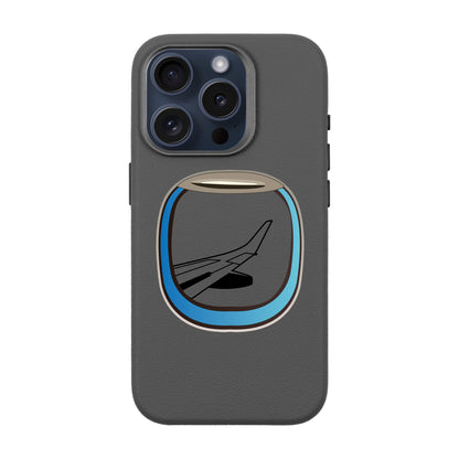 AIRCRAFT WINDOW-iPhone 15 Pro Leather Premium Kılıf MagSafe Özellikli