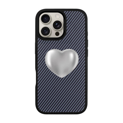 SILVER HEART-iPhone 16 Pro Max Plaid Kılıf MagSafe Özellikli