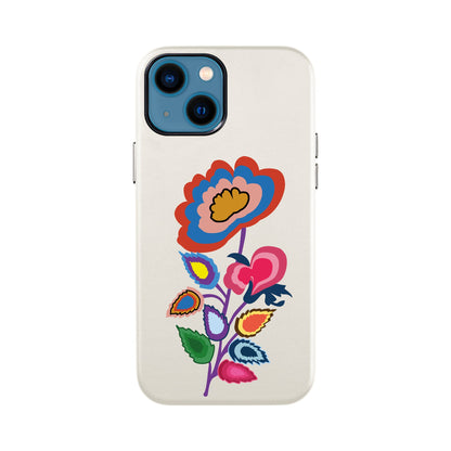 KNITTED FLOWER-iPhone 13 Mini Leather Kılıf
