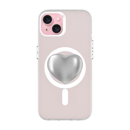 SILVER HEART-iPhone 15 Plus Hold Kılıf MagSafe Özellikli