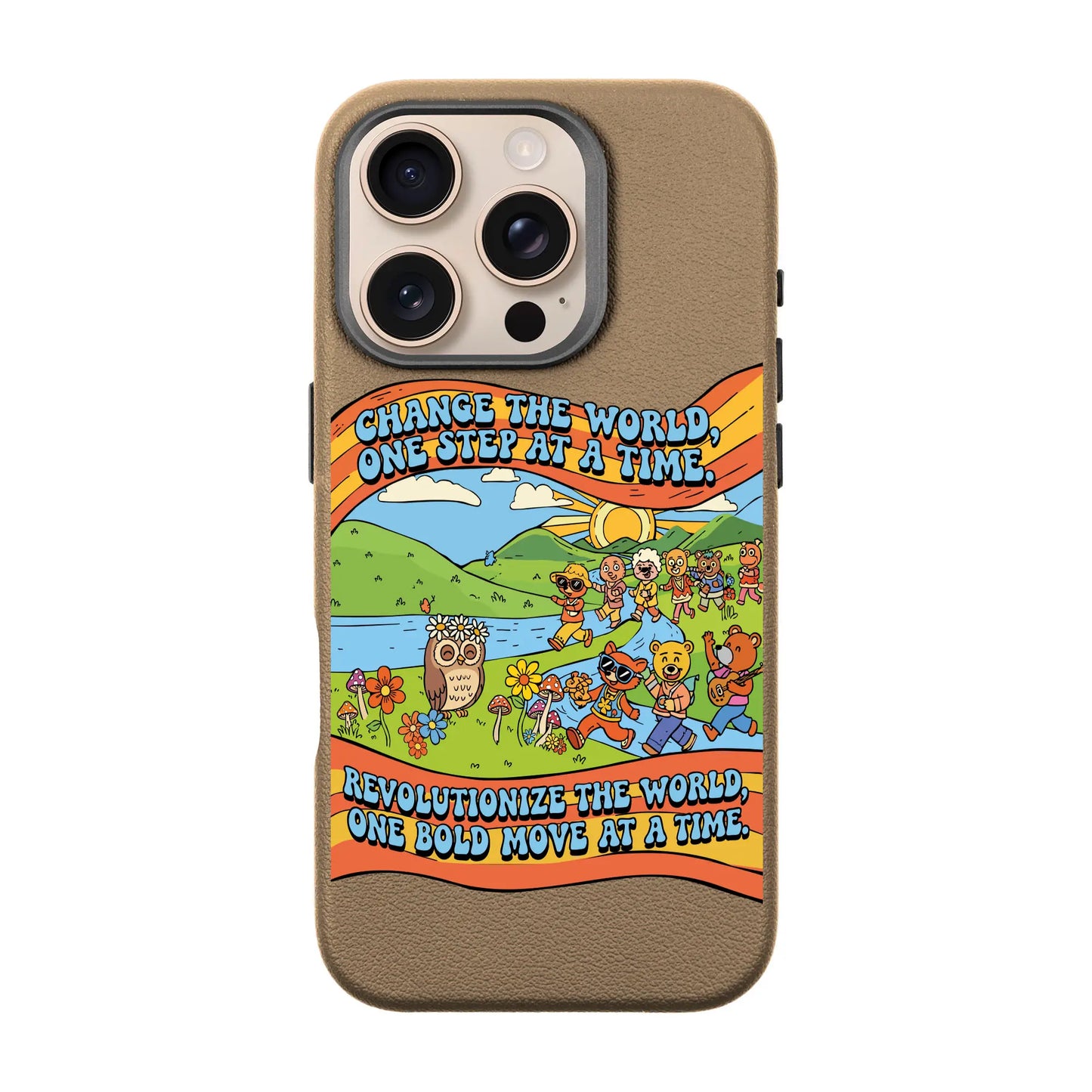CHANGE THE WORLD-iPhone 16 Pro Leather Premium Kılıf MagSafe Özellikli