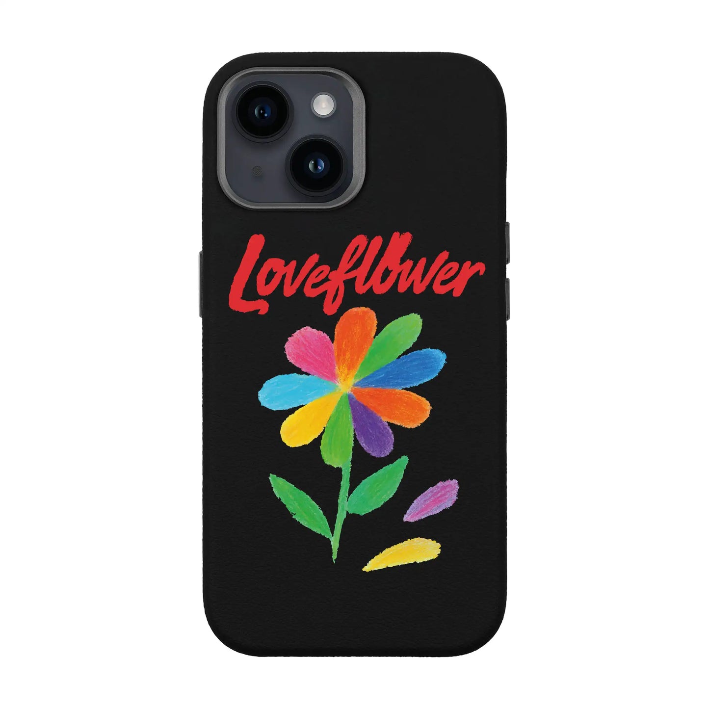 LOVE FLOWER-iPhone 14 Leather Premium Kılıf MagSafe Özellikli